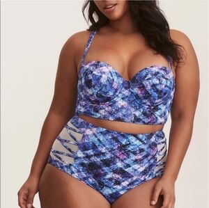 Torrid Plus Size Blue Galaxy Print Bikini Size 2